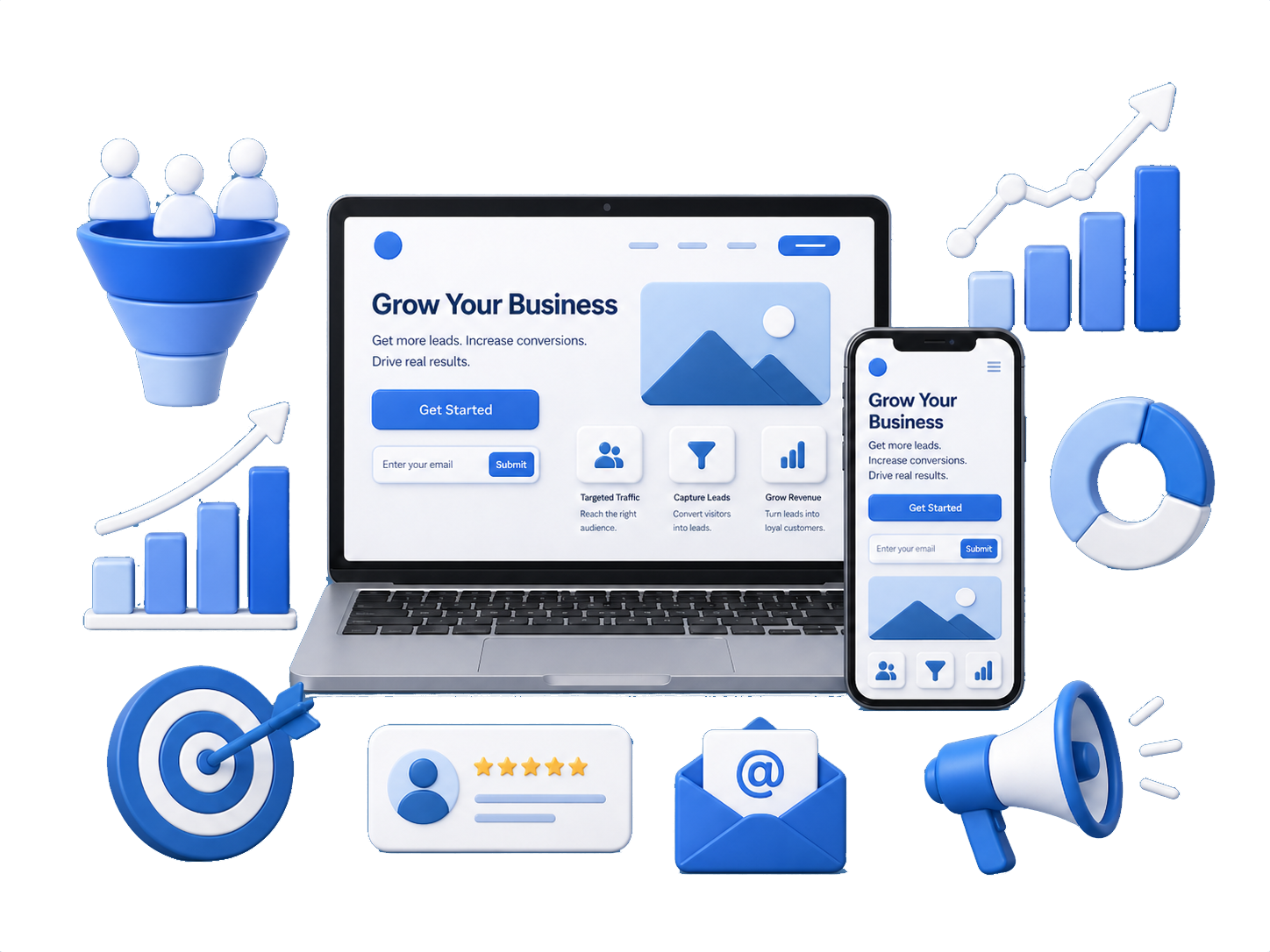 Lead generation landing page illustration